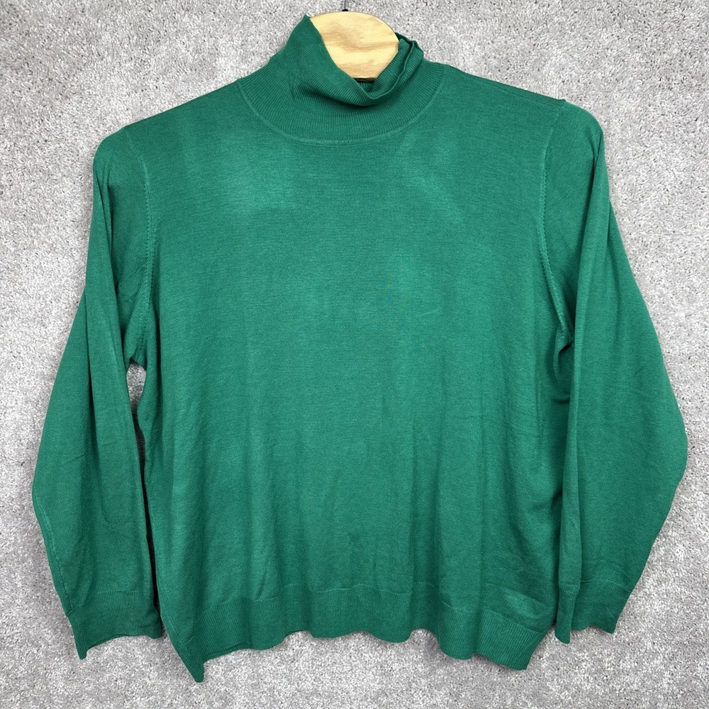 ModCloth‎ Sweater Womens 4X Green Turtleneck Pullover Acrylic Long Sleeve Shirt